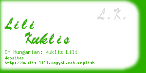 lili kuklis business card